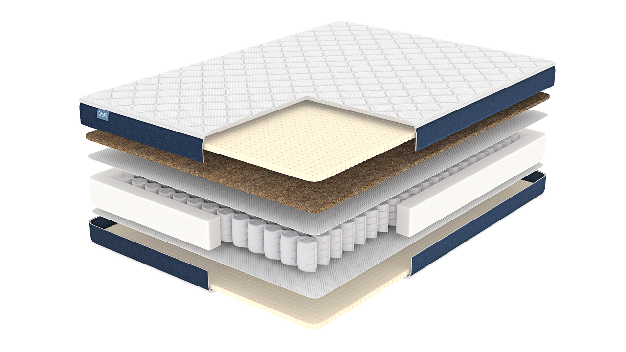 

Матрас Dimax Практик Медиум Софт 500 80х190, Белый;серый, Медиум Софт 500