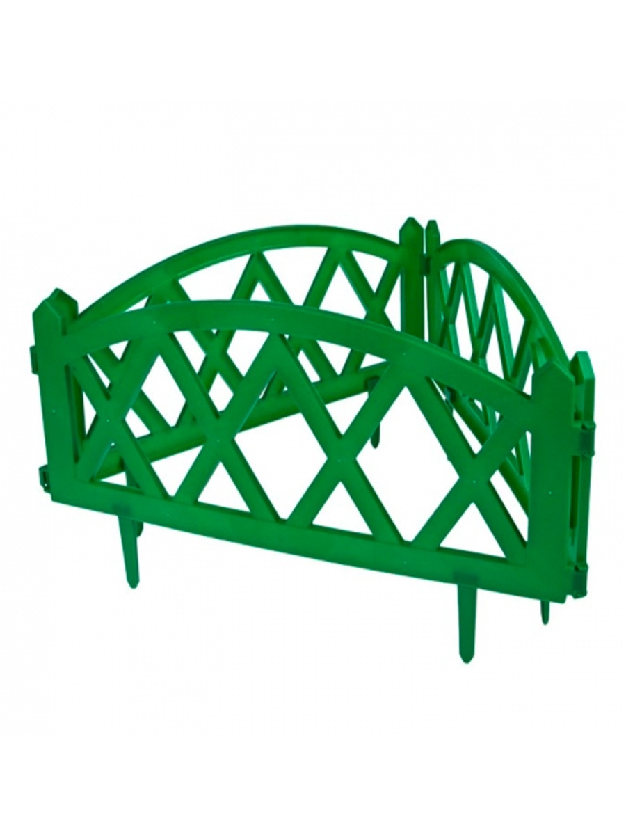 Заборчик садовый декоративный для дачи ГеоПластБорд, высота 26 см, длина 300 см, зелёный