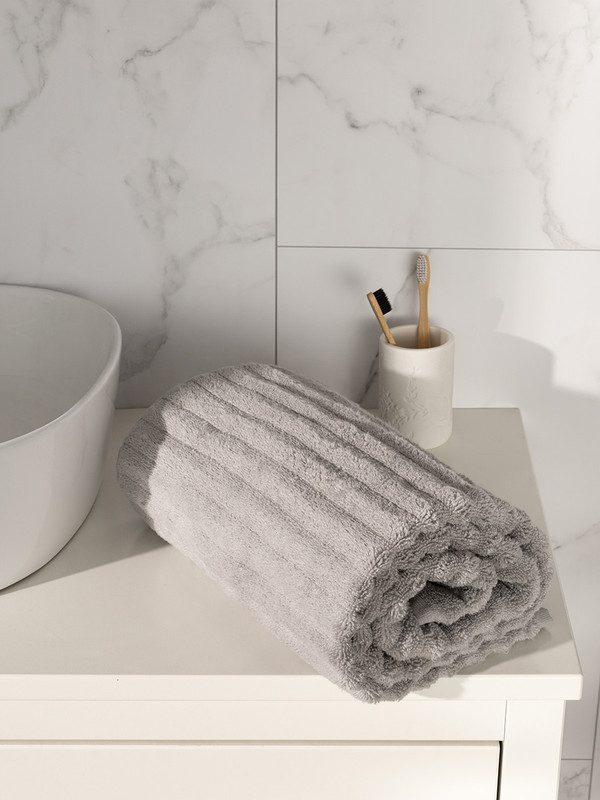 Полотенце махровое LUCKY 70x130см, 100% хлопок, цвет серый D100300