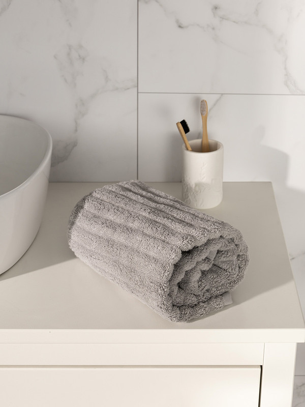 Полотенце махровое LUCKY 50x90см, 100% хлопок, цвет серый D100304