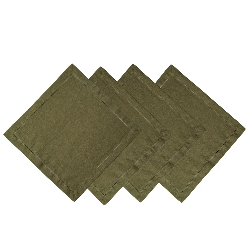 

Комплект салфеток столовых BELLEHOME "Olive Green" 40х40 см, 50% хлопок, 50% лен, Зеленый