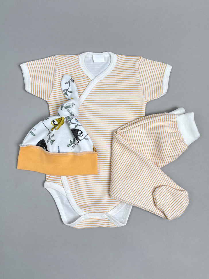 Комплект одежды детский Clariss КПолоска, оранжевый, 74 бейдж карман вертикальный внешний 112 х 67 мм внутренний 90 х 54 мм оранжевый с оранжевой лентой жёсткокаркасный