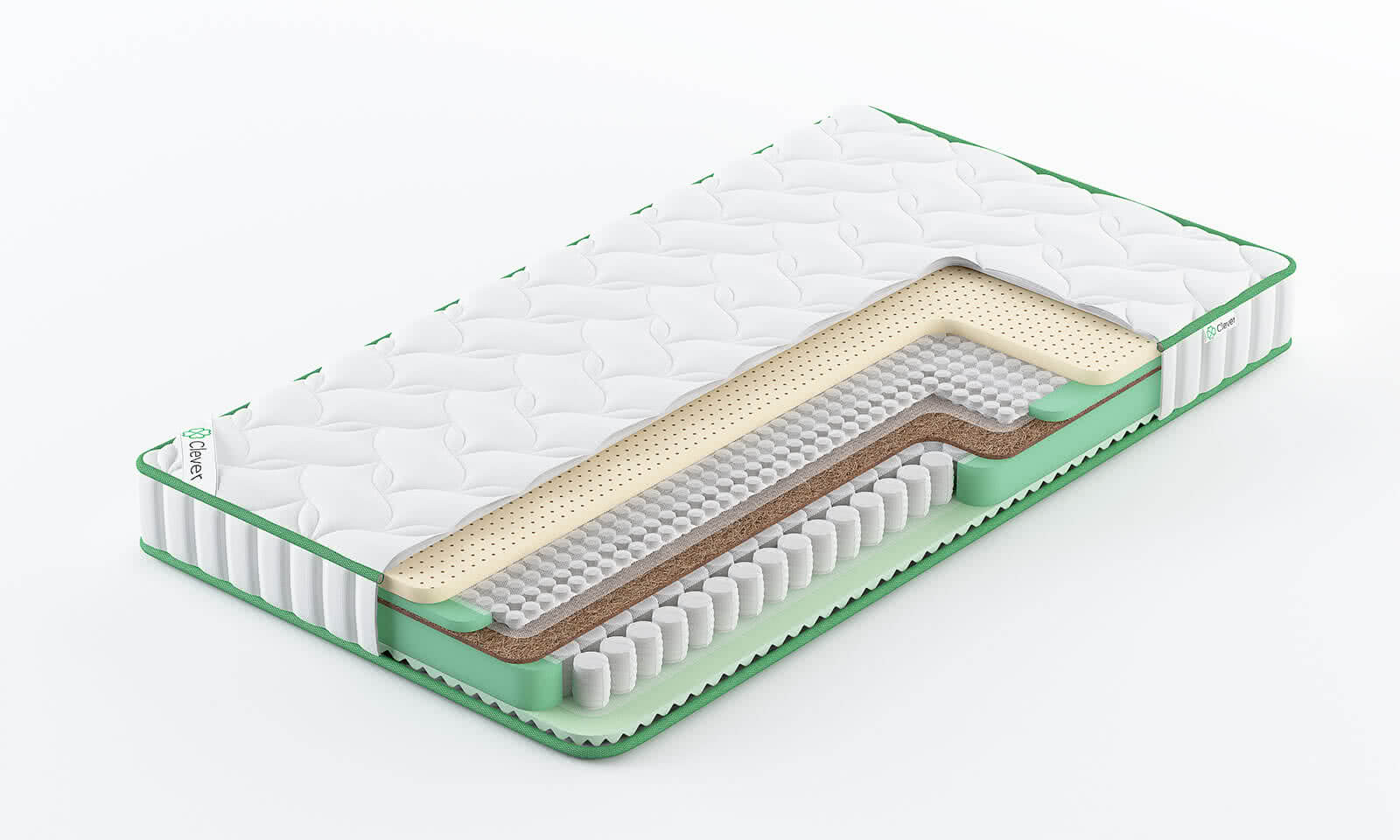 

Матрас Clever HybridFlex Hard Slim 105x180, Белый, HybridFlex Hard Slim