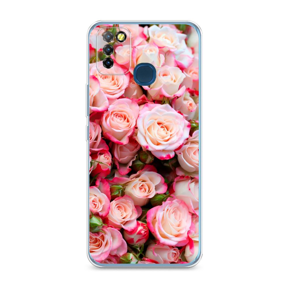 

Чехол на Infinix HOT 10 Lite "Много роз", Розовый, 3100350-2