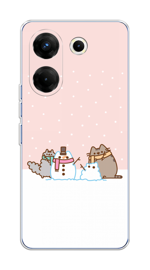 

Чехол на Tecno Camon 20 Pro 5G "Котики в снегу", Розовый;белый;серый, 304050-5