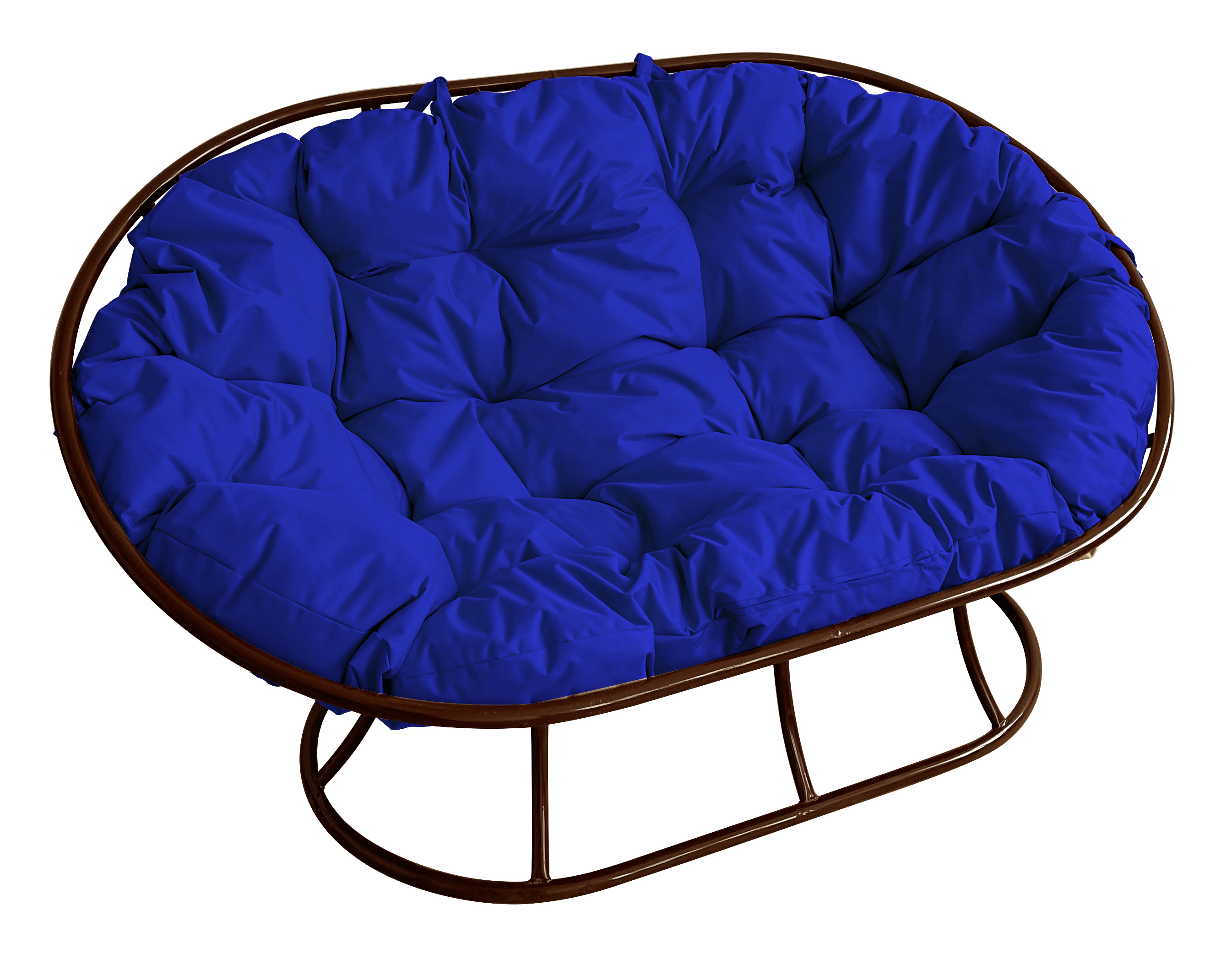 фото Диван садовый m-group мамасан без ротанга коричневое синяя подушка