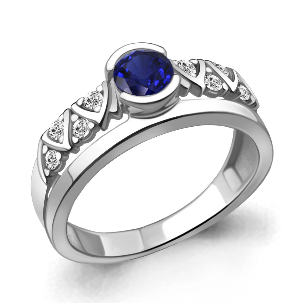 

Кольцо из серебра с сапфиром р. 19 Aquamarine 66650АБ_925_р, 66650АБ_925_р