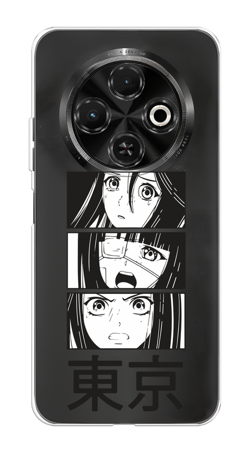 

Чехол на Tecno Spark 30C "Tokyo girls", Белый;черный;прозрачный, 309250-1