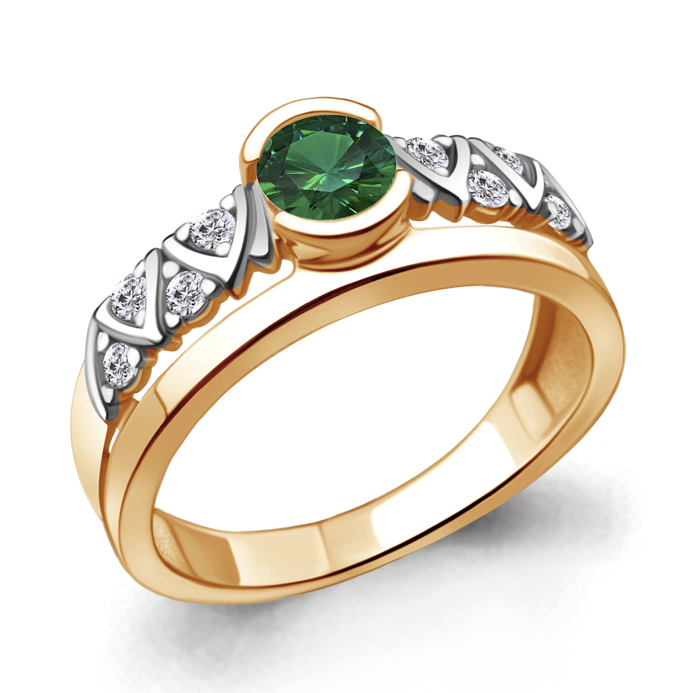 

Кольцо из серебра с изумрудом р. , Aquamarine 66650АГ_925_з, 66650АГ_925_з