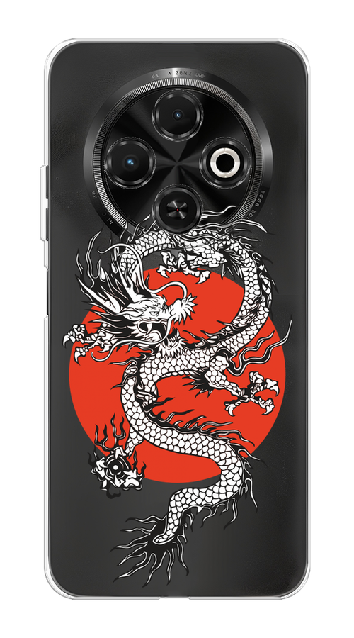 

Чехол на Tecno Spark 30C "Восходящий дракон", Белый;черный;красный, 309250-1