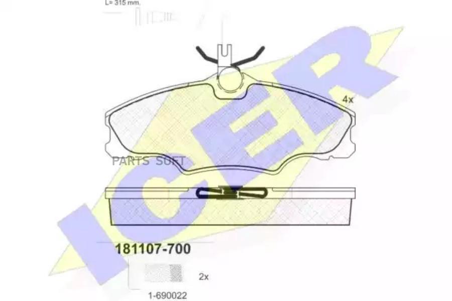 

Тормозные колодки ICER 181107700