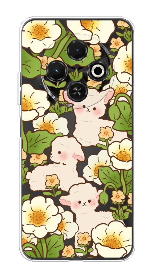 

Чехол на Tecno Spark 30C "Овечки в цветах", Зеленый;бежевый, 309250-1