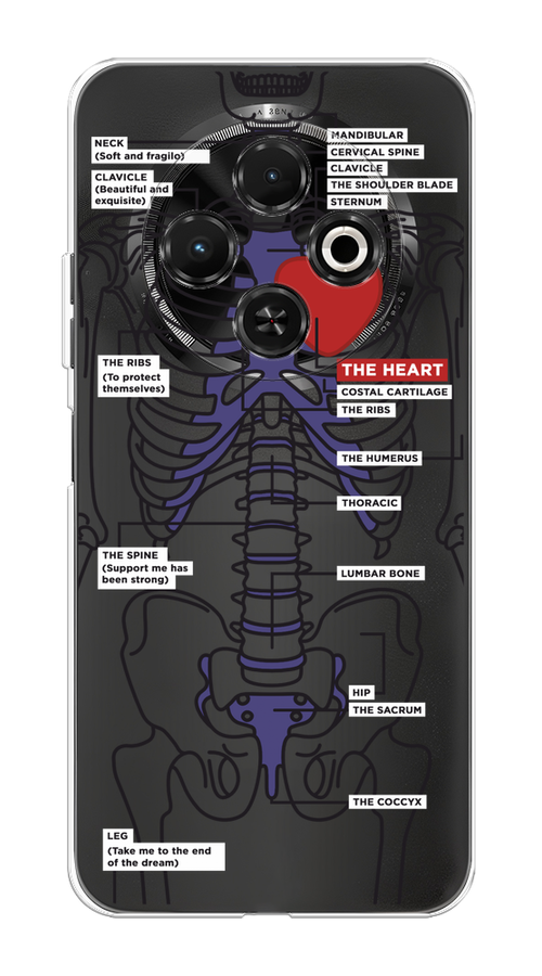 

Чехол на Tecno Spark 30C "Скелет человека", Прозрачный;синий;красный, 309250-1