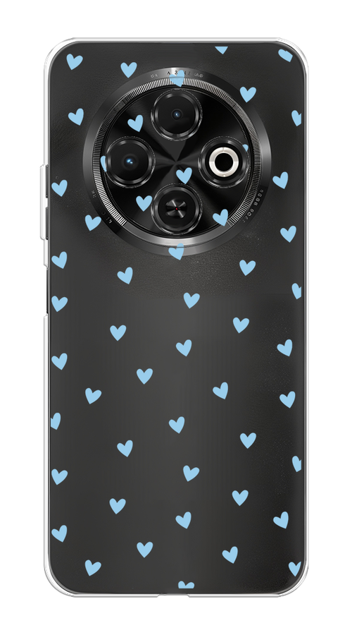 

Чехол на Tecno Spark 30C "Голубые сердечки паттерн", Голубой;прозрачный, 309250-1