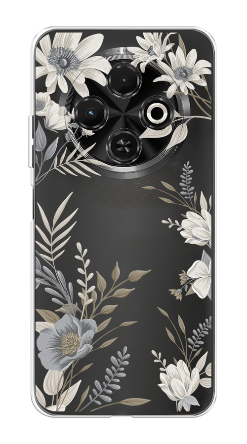 

Чехол на Tecno Spark 30C "Цветы сепия", Серый;прозрачный;зеленый;белый, 309250-1