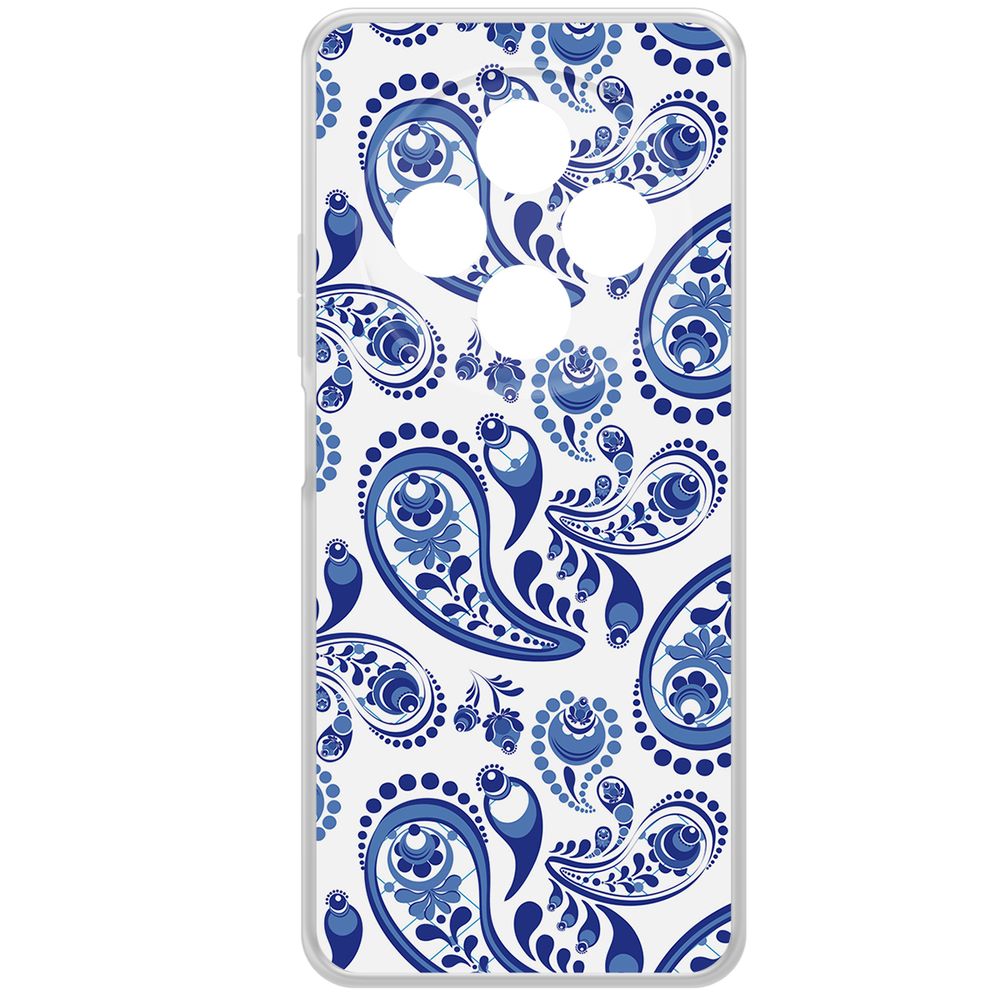 

Чехол-накладка Krutoff Clear Case Гжель для Xiaomi Redmi 14C/Poco C75, Прозрачный