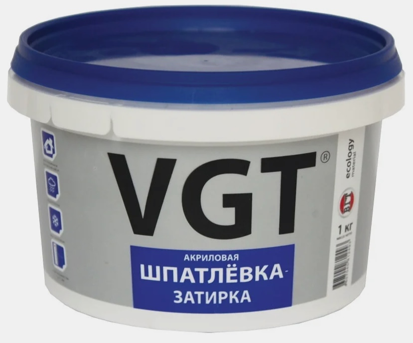 Шпатлевка (шпаклевка) ВГТ/VGT готовая, акриловая, водостойкая для заделки швов между керам