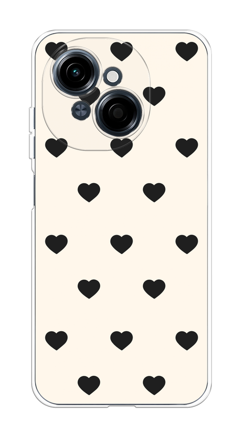 

Чехол на Tecno Spark Go 1/Pop 9 "Черные сердечки на белом", Черный;белый, 309450-1