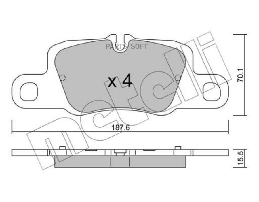 Колодки тормозные дисковые PORSCHE METELLI 2212570