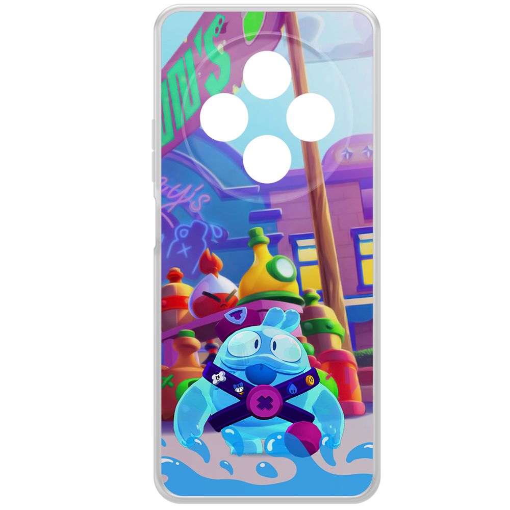 

Чехол-накладка Krutoff Clear Case Brawl Stars-Скуик для Xiaomi Redmi 14C/Poco C75, Прозрачный