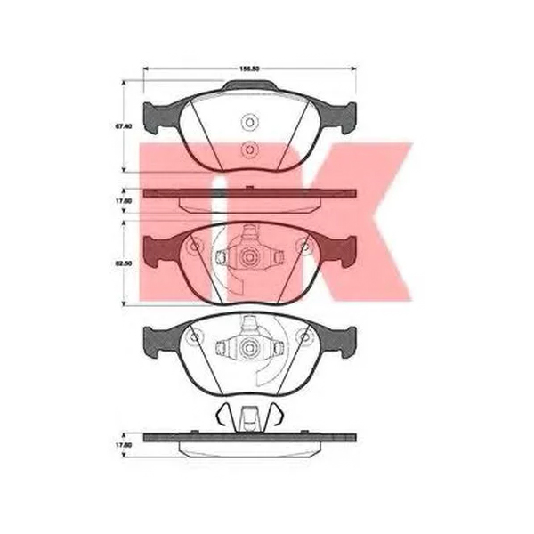 

Колодки тормозные передние дисковые FORD NK 222560