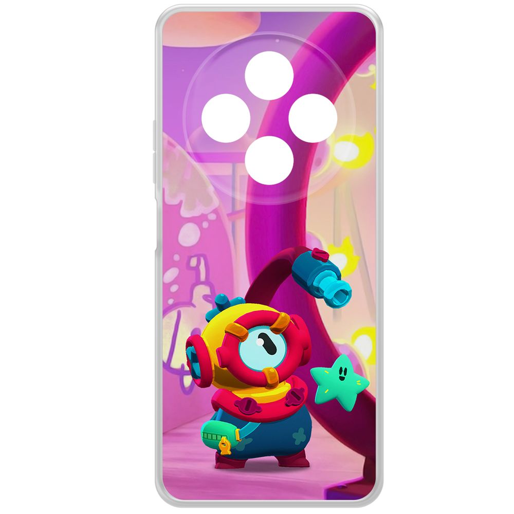 

Чехол-накладка Krutoff Clear Case Brawl Stars-Отис для Xiaomi Redmi 14C/Poco C75, Прозрачный