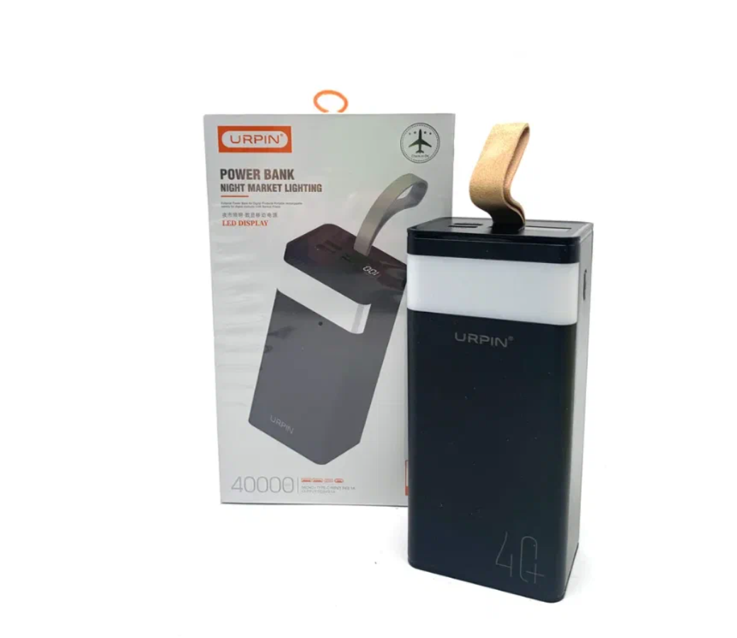 

Внешний аккумулятор URPIN P-10 40000mAh/2USB черный, P-10