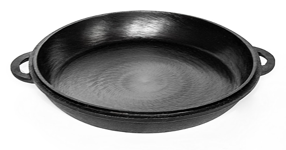 Крышка-сковорода DavrMetall чугунная, диаметр 46 см, для казана 16 литров