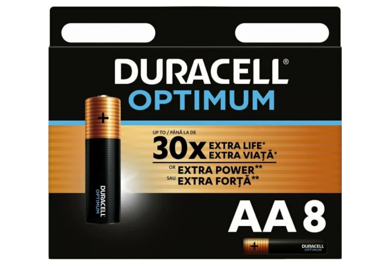 

Батарейка DURACELL OPTIMUM 1.5 В, LR6 BP8, 15478