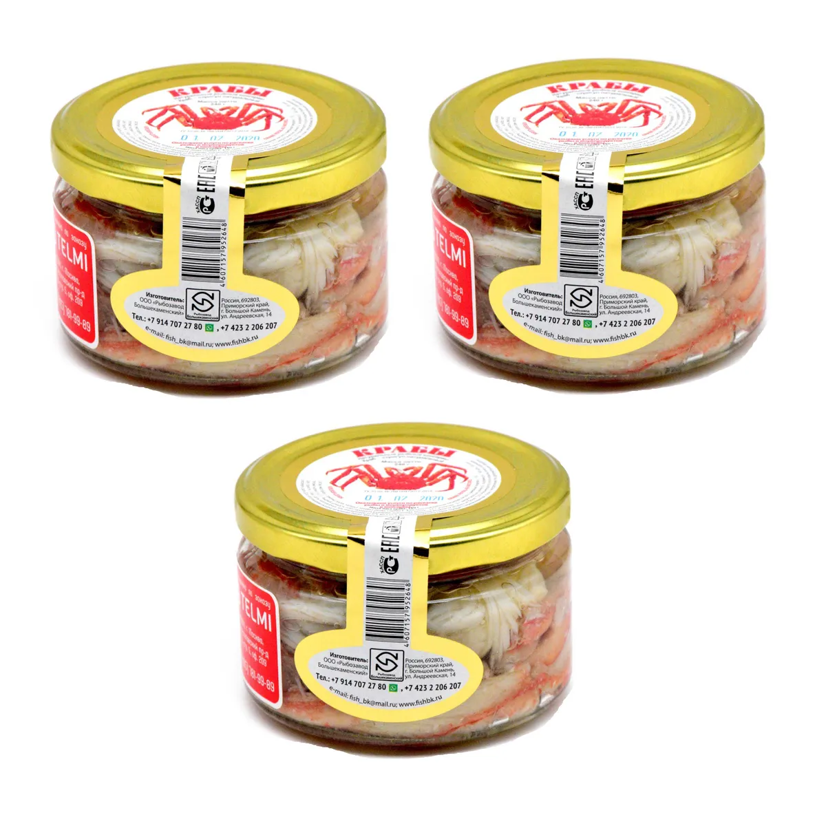 

Краб-стригун натуральный (сорт: экстра), 240 г*3 шт