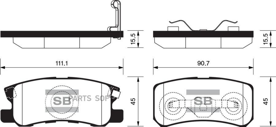 

Тормозные колодки Sangsin brake задние SP2076