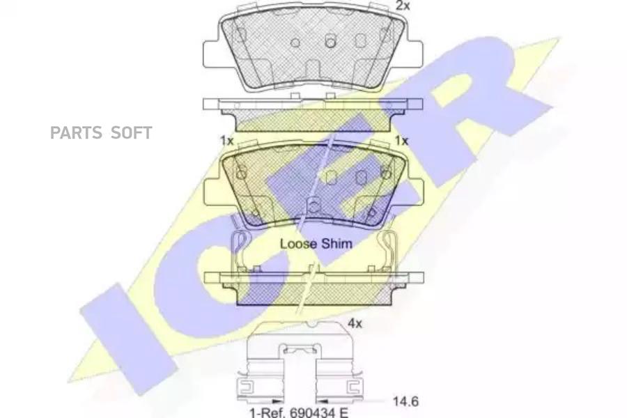 

Тормозные колодки ICER задние 182036203