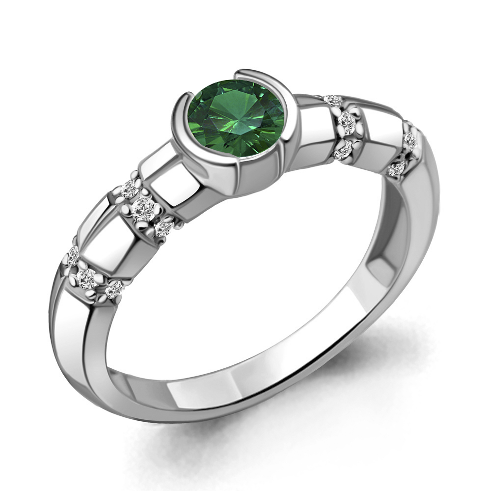 

Кольцо из серебра с изумрудом р.  Aquamarine 66655АГ_925_р, 66655АГ_925_р