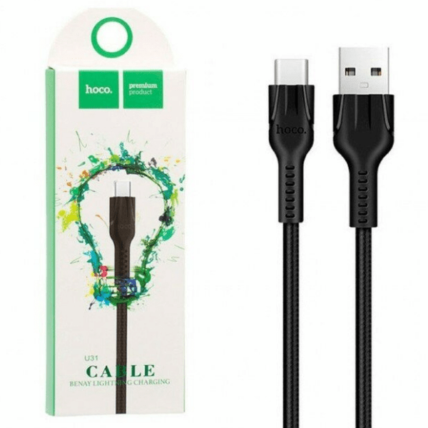 фото Кабель usb type-c hoco u31 1m черный