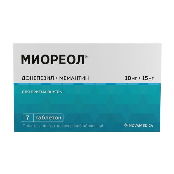 фото Миореол таблетки 10 мг+15 мг 7 шт. nova medica