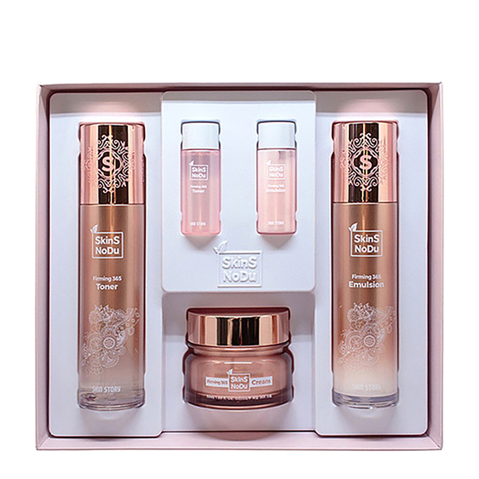 

Набор для лица SkinSNoDu Firming 365 Skin Care Set, Набор из 3 подтягивающих продуктов для кожи лица с черной икрой и коллагеном
