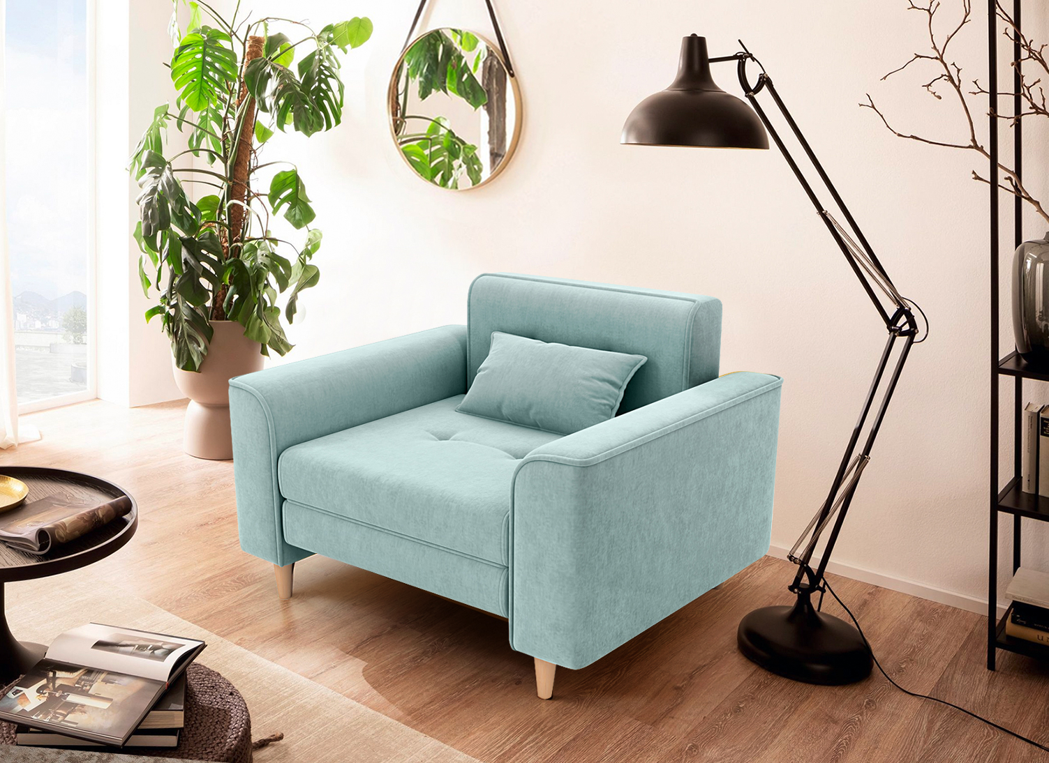 Раскладное кресло Алито Твист, мятно-голубое