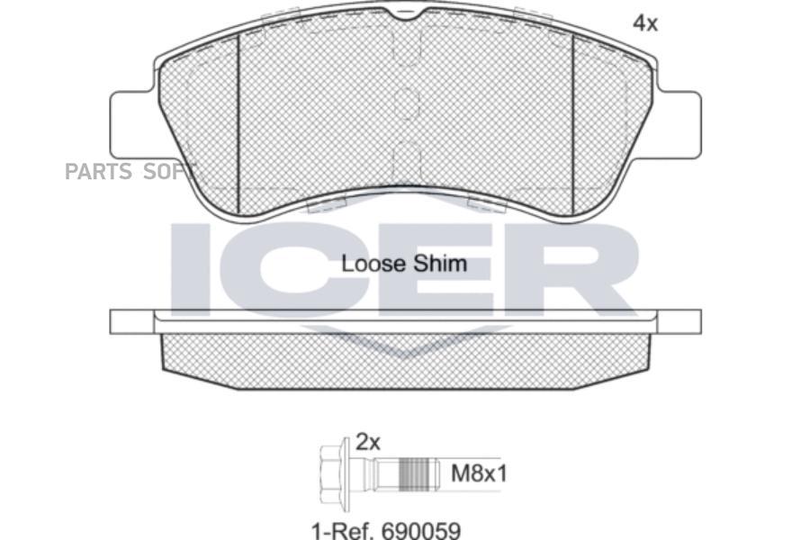 

Тормозные колодки ICER 181388402