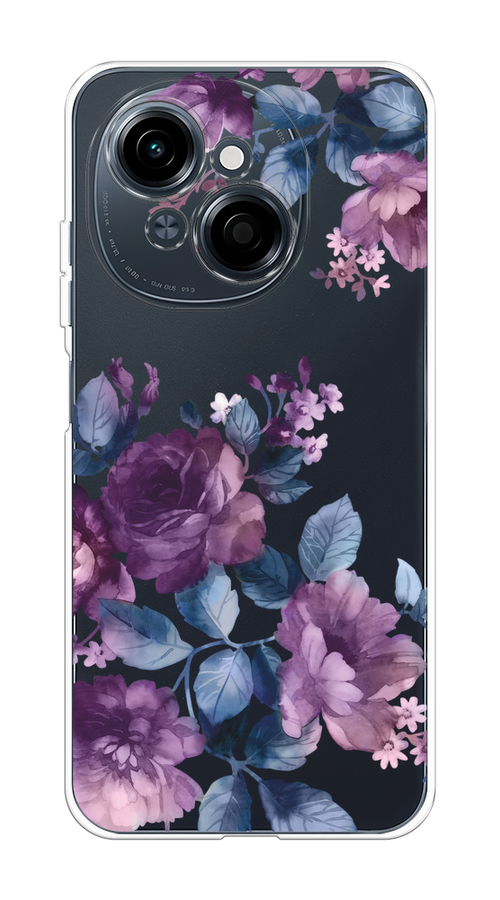 

Чехол на Tecno Spark Go 1/Pop 9 "Purple Blossoms", Синий;фиолетовый, 309450-1