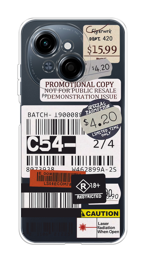 

Чехол на Tecno Spark Go 1/Pop 9 "Flight to Paris", Серый;бежевый, 309450-1