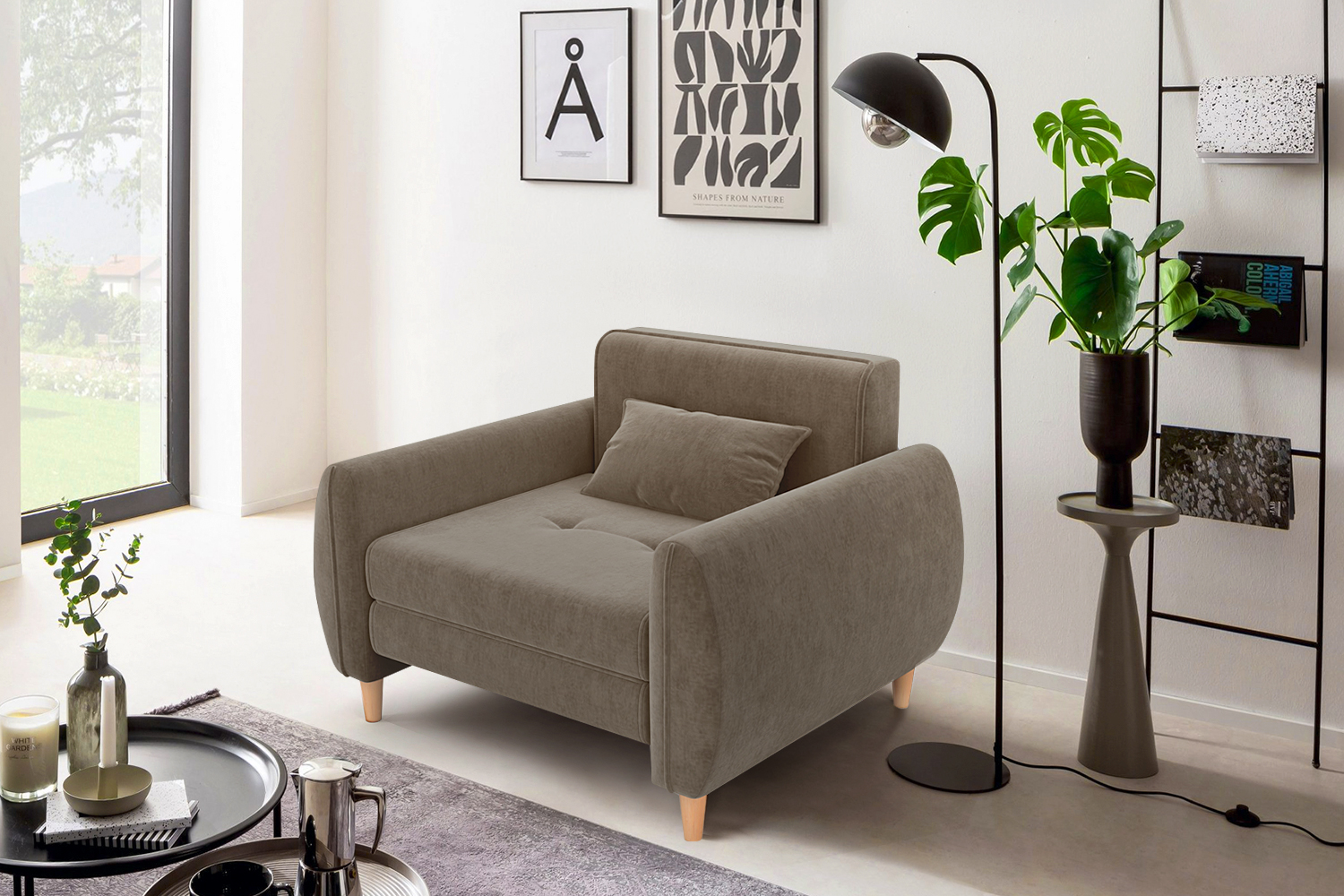 Раскладное кресло Алито Твикс, бежево-коричневый