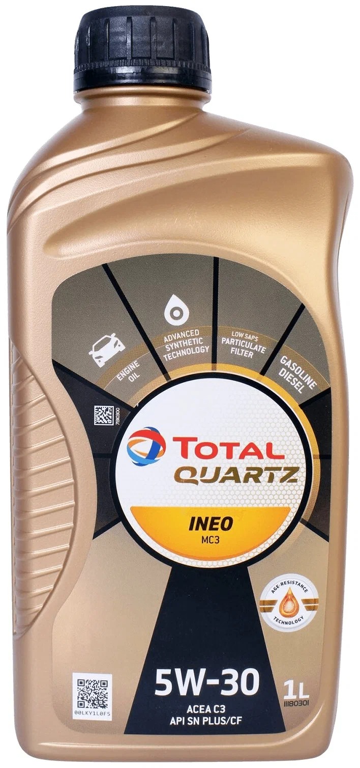 

Моторное масло TOTAL синтетическое ENERGIES 10250301 QUARTZ INEO MC3 5W30 API SN/CF ACEA C