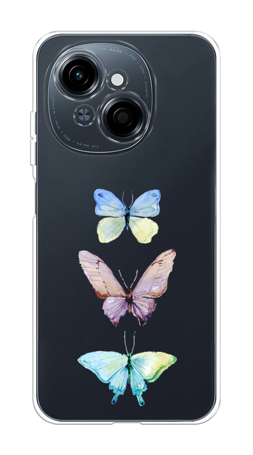 

Чехол на Tecno Spark Go 1/Pop 9 "Акварельные бабочки", Бирюзовый;розовый, 309450-1