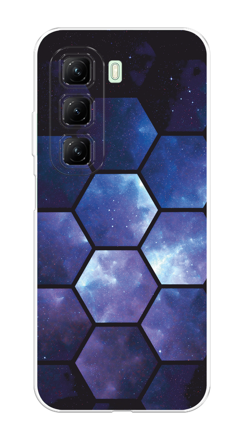 

Чехол на Infinix Hot 50 4G "Соты космос", Черный;фиолетовый, 3106550-1