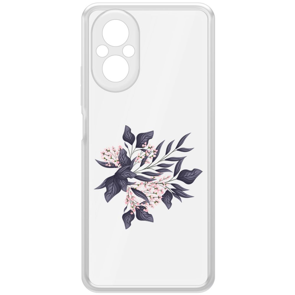 

Чехол-накладка Krutoff Clear Case Розовые бутоны для Realme C67, Прозрачный