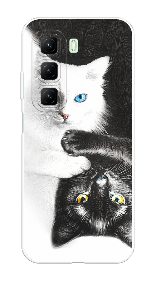 

Чехол на Infinix Hot 50 4G "Коты Инь-Янь", Черный;белый;голубой, 3106550-1