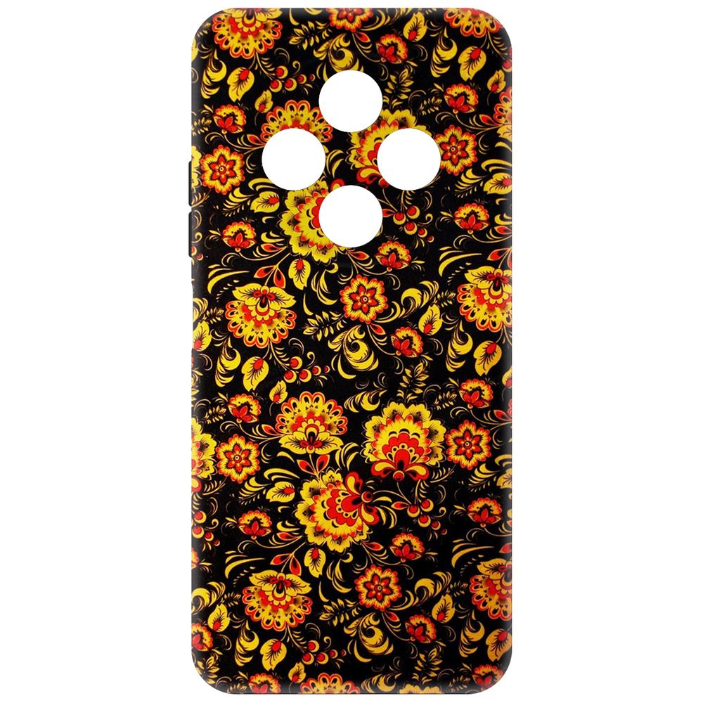 

Чехол-накладка Krutoff Soft Case Хохлома для TECNO Spark 30С черный
