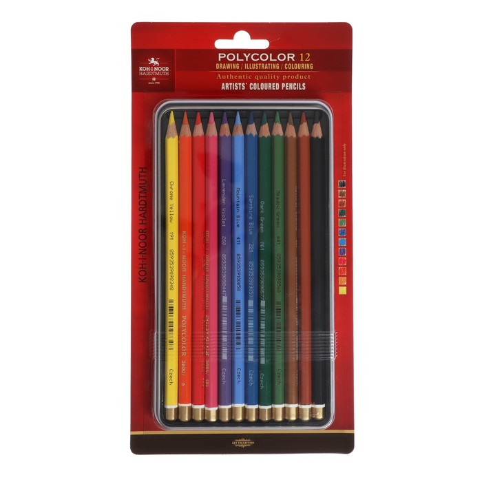 

Карандаши 12цв K-I-N 3822 POLYCOLOR, металл/кор, блистер, европодвес