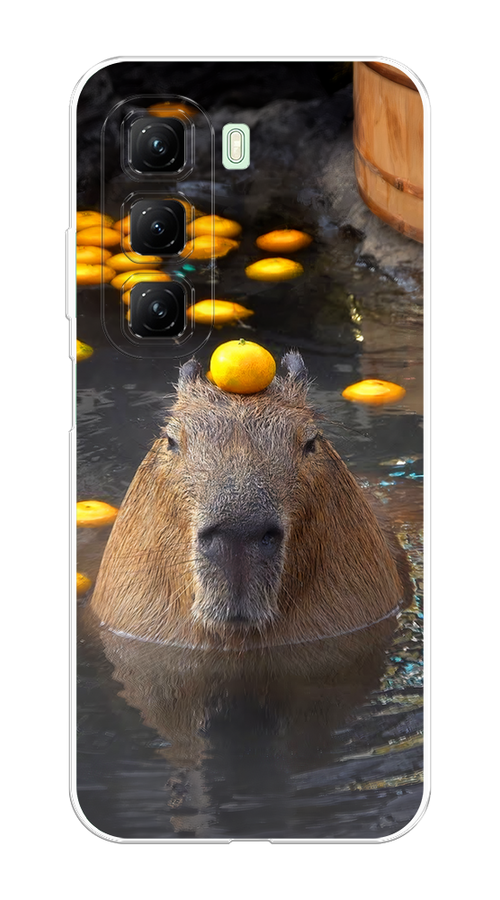 

Чехол на Infinix Hot 50 4G "Капибара отдыхает", Коричневый;оранжевый;серый, 3106550-1