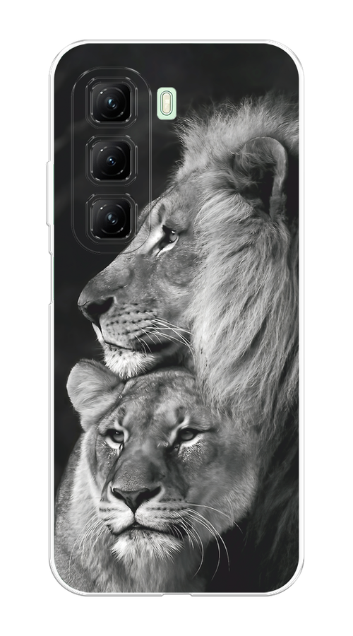 

Чехол на Infinix Hot 50 4G "Львиная пара", Черный;серый;белый, 3106550-1